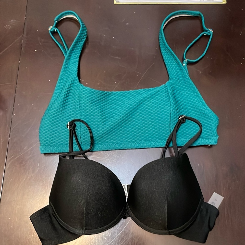 Black & Green Bikini Tops